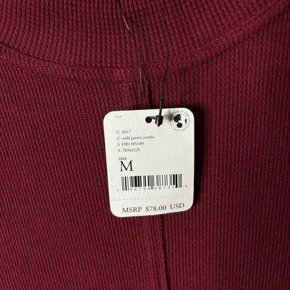 NWT Free People Gorgeous Thermal Cuff Long Sleeve Top - Picture 8 of 9